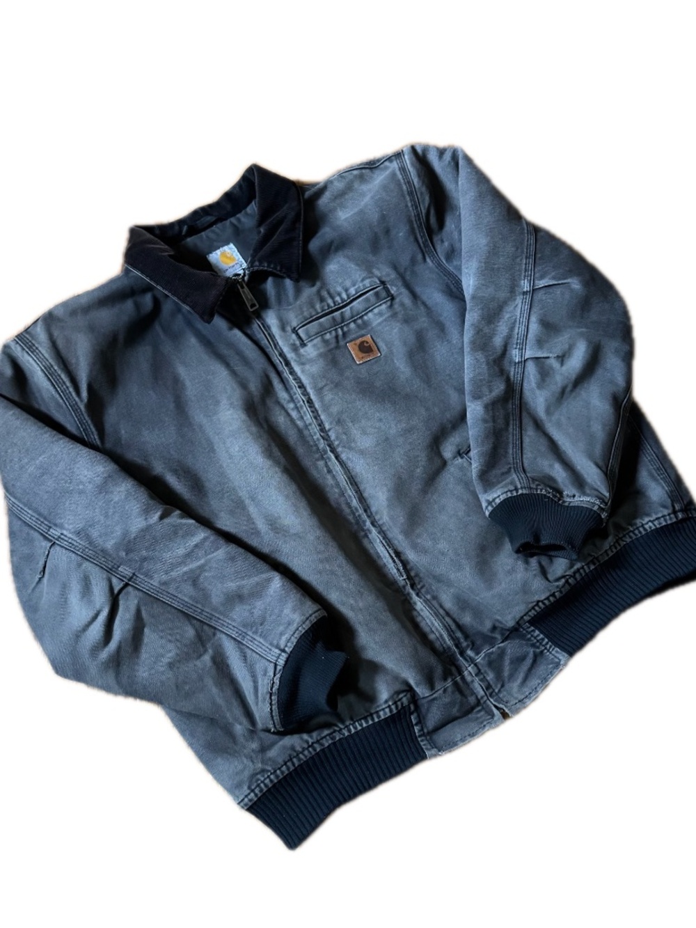Carhartt Detroit Jacket Black Duck Canvas Blanket Lined Workwear Men’s XL